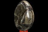 Septarian Dragon Egg Geode - Black Crystals #109966-2